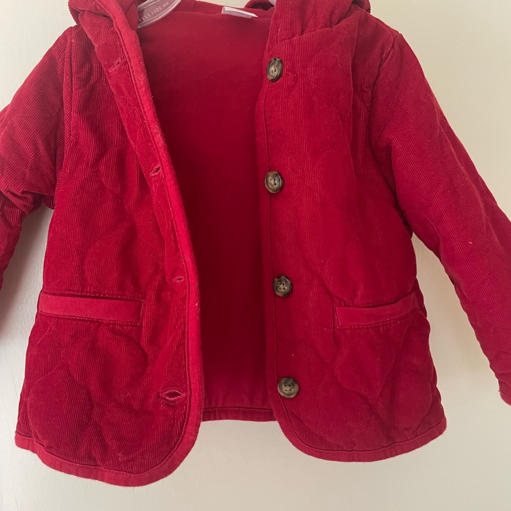 Kids Red Quilted Jacket